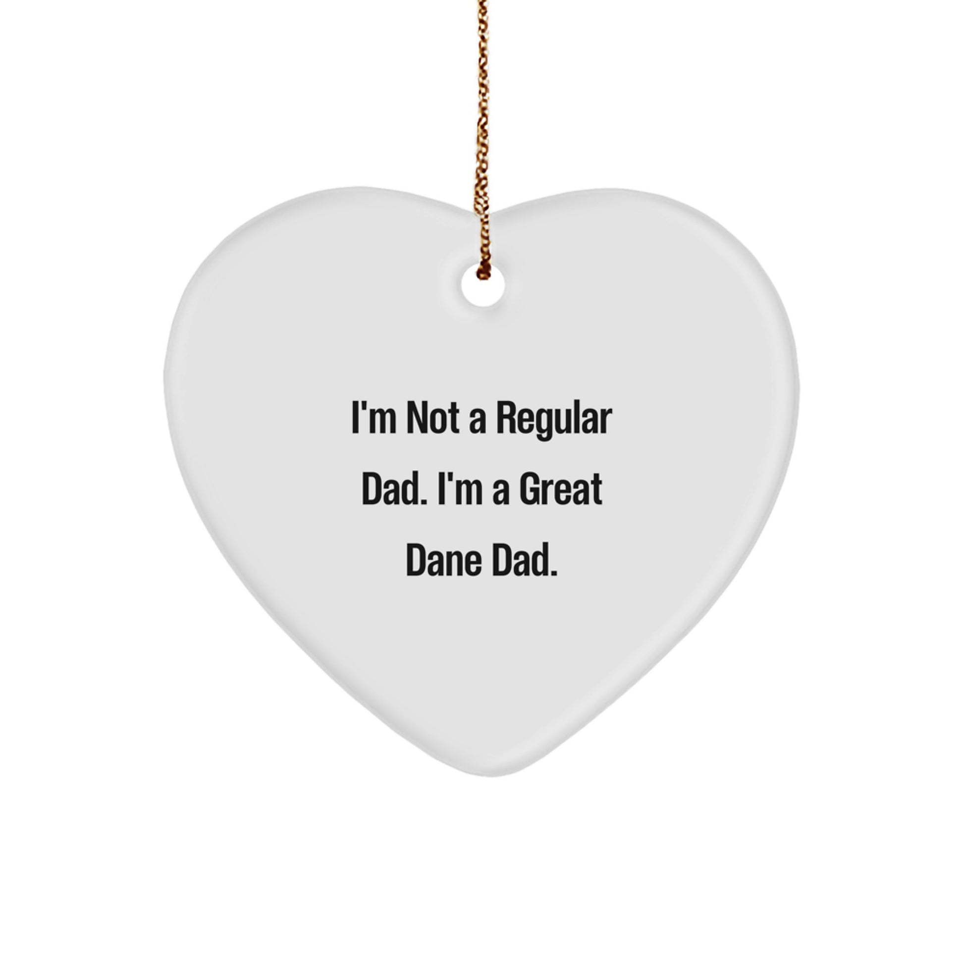 Funny Great Dane Dad Heart Ornament, Gifts from Men to Great Dane Dog Parents, Christmas Unique Gifts for Family - Image 1