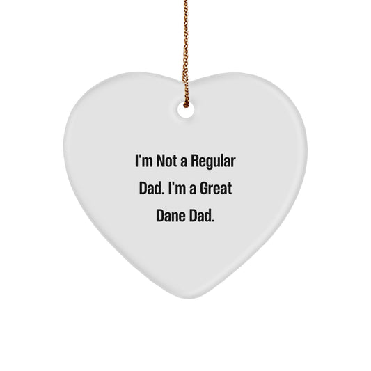 Funny Great Dane Dad Heart Ornament, Gifts from Men to Great Dane Dog Parents, Christmas Unique Gifts for Family - Image 1