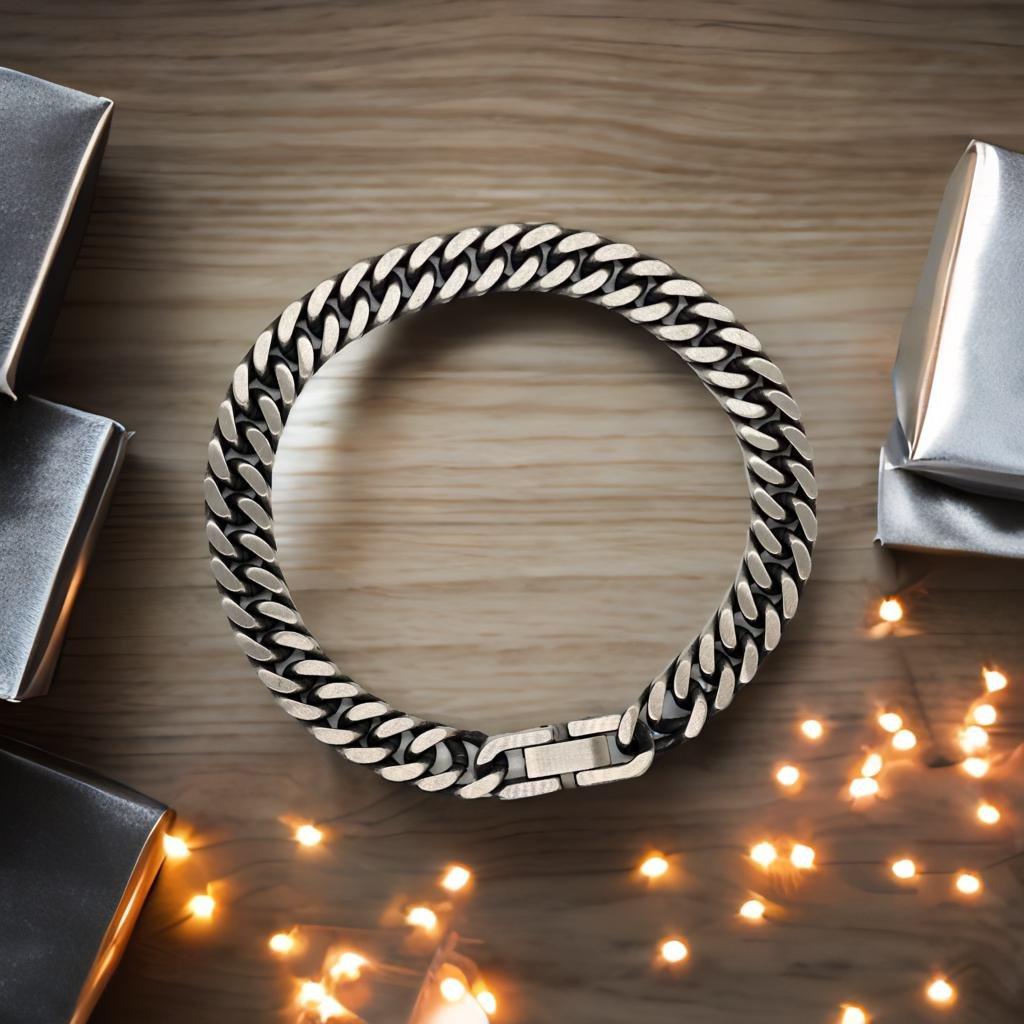 Heartfelt Soulmate Cuban Link Chain Bracelet - Life is Learning to Dance in the Rain, I'm always with you- Birthday, Christmas Holiday Gifts - Mallard Moon Gift Shop
