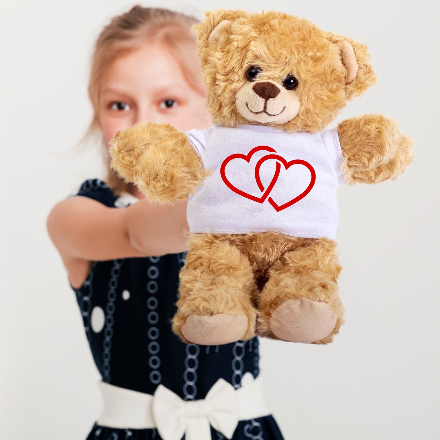 Two Hearts Beat as One - Plush Lamb, Panda, or Teddy Bear with Tee Shirt - Mallard Moon Gift Shop