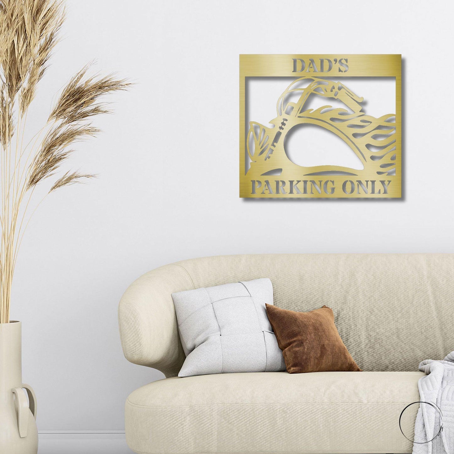 Hog Motorcycle Parking Personalized Name Indoor Outdoor Steel Sign Metal Art - Mallard Moon Gift Shop
