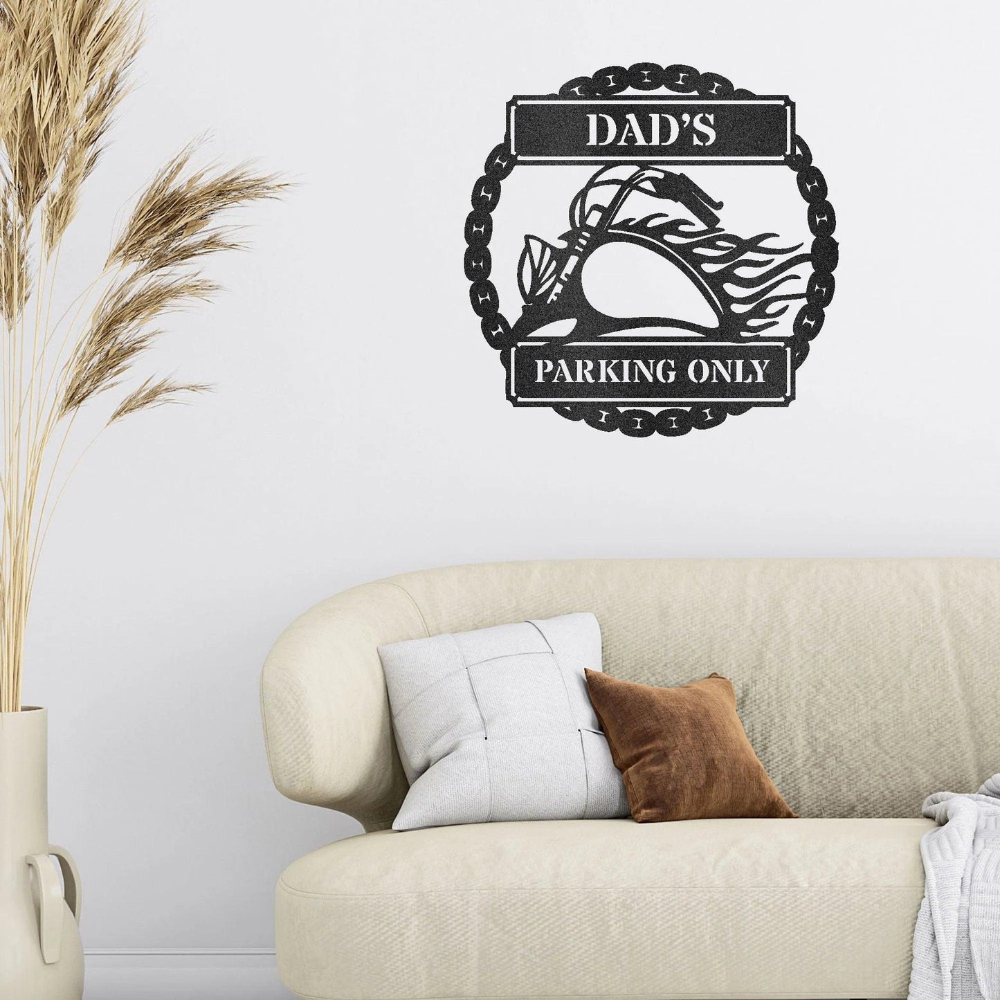 Hog Motorcycle Parking Plaque Personalized Name Indoor Outdoor Steel Sign Metal Art - Mallard Moon Gift Shop