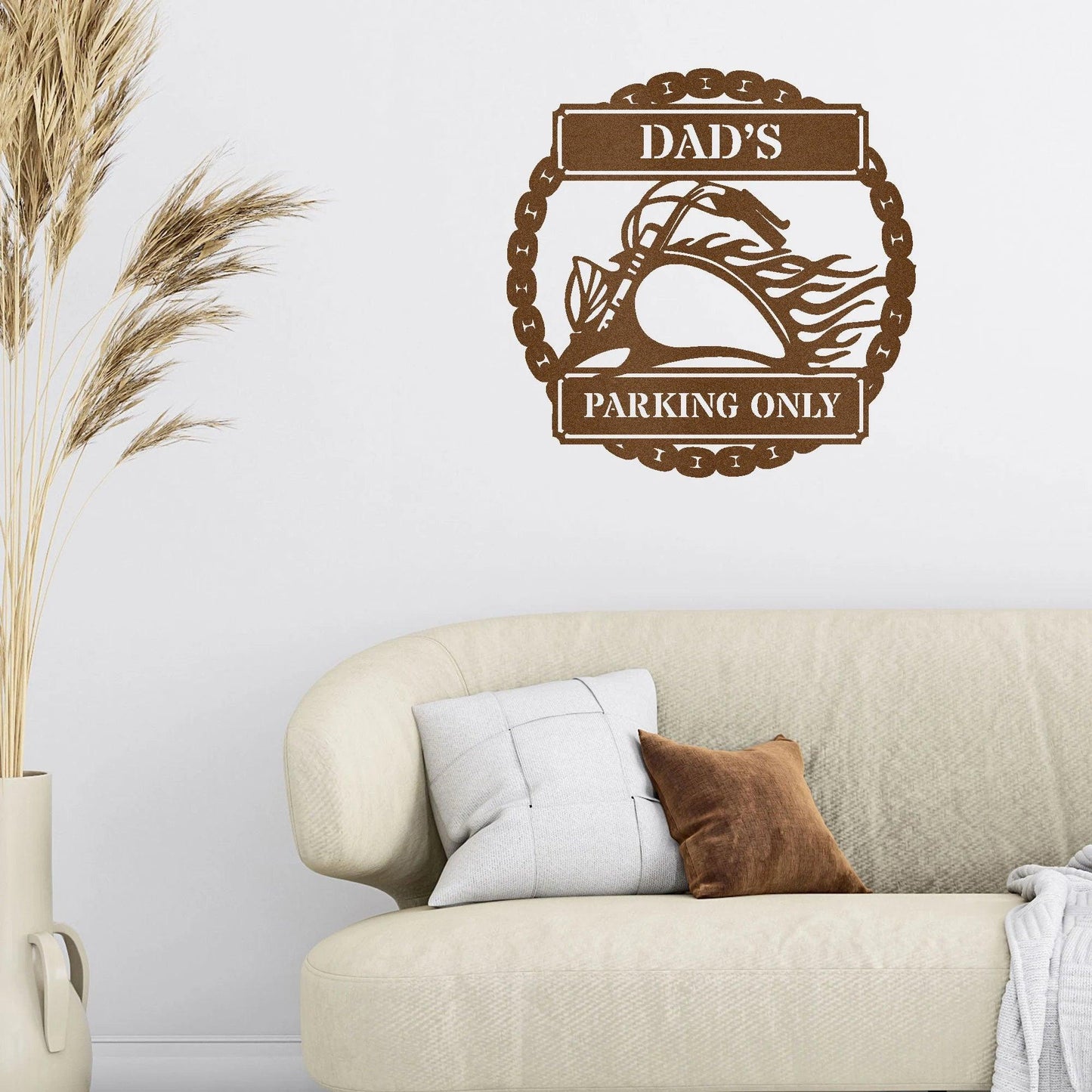 Hog Motorcycle Parking Plaque Personalized Name Indoor Outdoor Steel Sign Metal Art - Mallard Moon Gift Shop