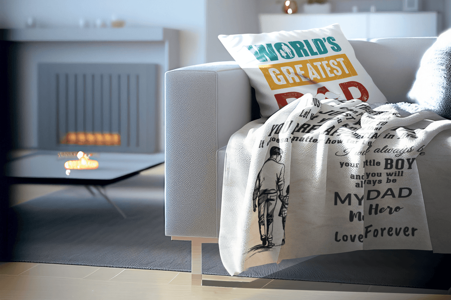 To My Dad - I Will Always Be Your Little Boy Personalized Jersey Fleece Blanket - Mallard Moon Gift Shop