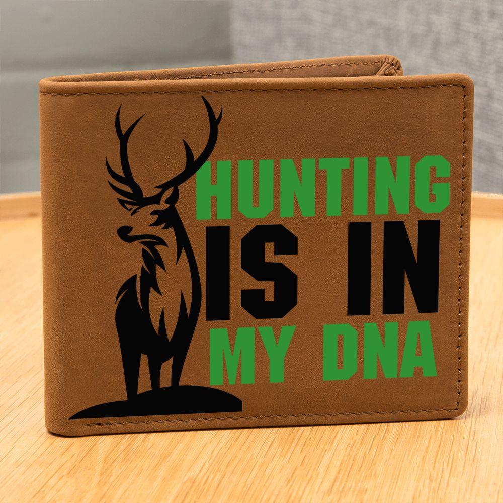 Hunting Is In My DNA Leather Wallet - Mallard Moon Gift Shop
