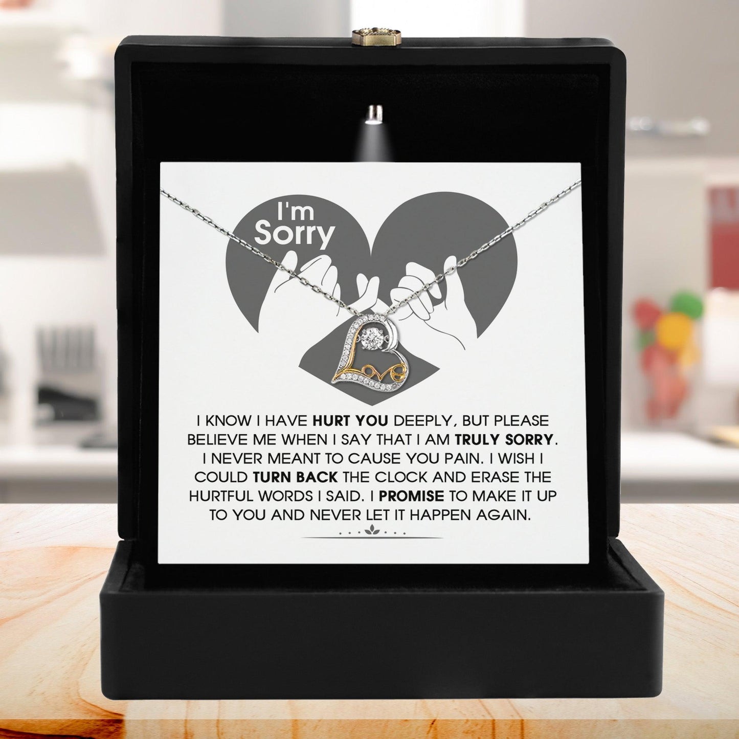 Apology Gift for Girlfriend, Wife, Soulmate - Sorry, Hurtful Words - Love Dancing Heart Pendant Necklace - Mallard Moon Gift Shop