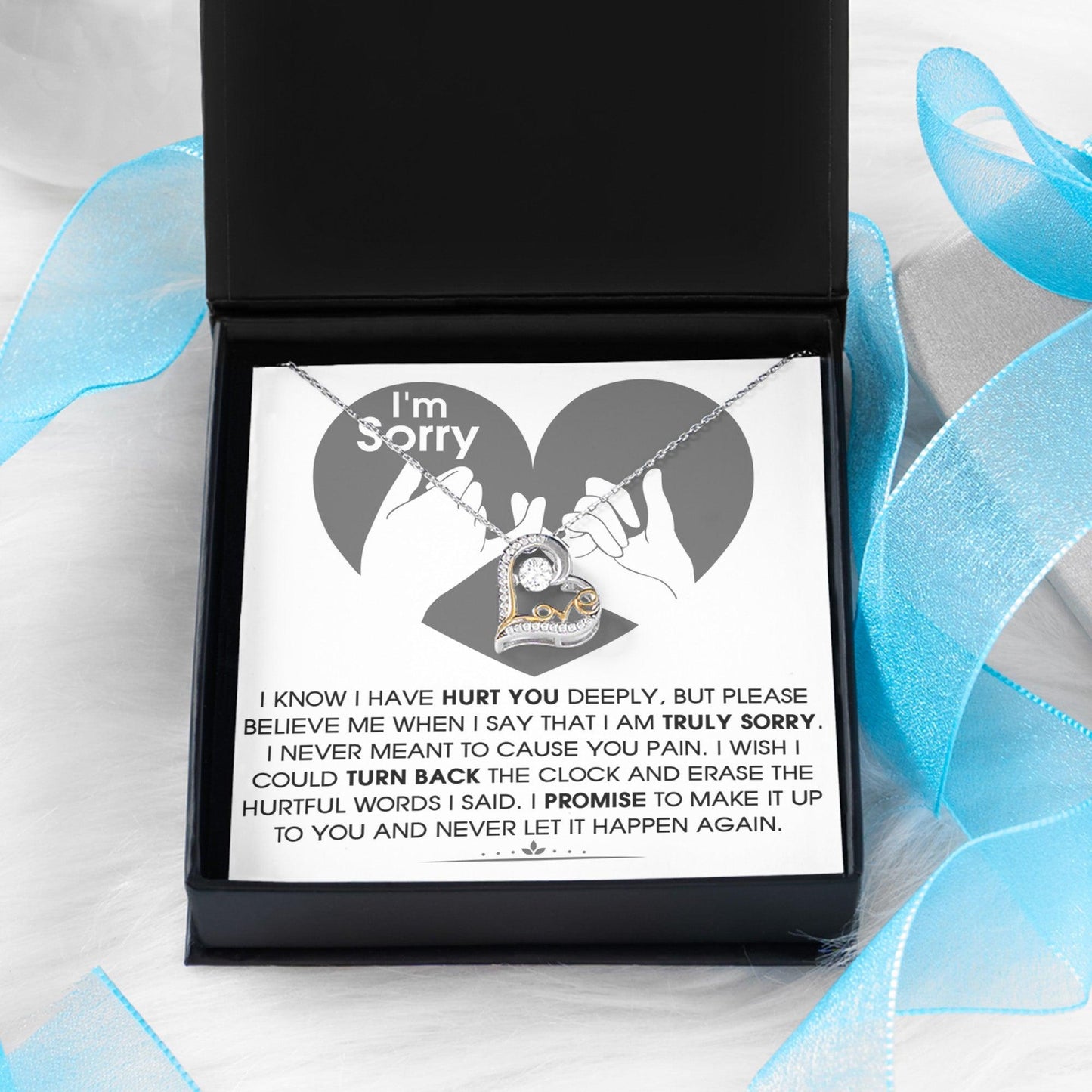 Apology Gift for Girlfriend, Wife, Soulmate - Sorry, Hurtful Words - Love Dancing Heart Pendant Necklace - Mallard Moon Gift Shop