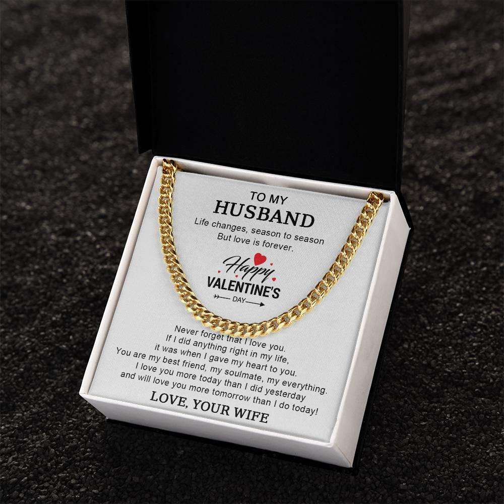 Husband Valentine Gift You are my Best Friend, My Soulmate, My Everything Cuban Chain Link Necklace - Mallard Moon Gift Shop