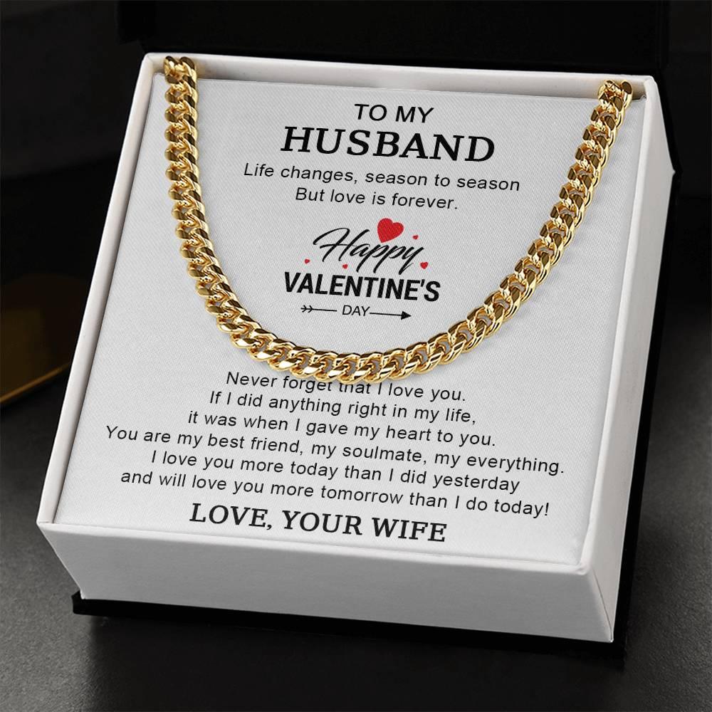 Husband Valentine Gift You are my Best Friend, My Soulmate, My Everything Cuban Chain Link Necklace - Mallard Moon Gift Shop