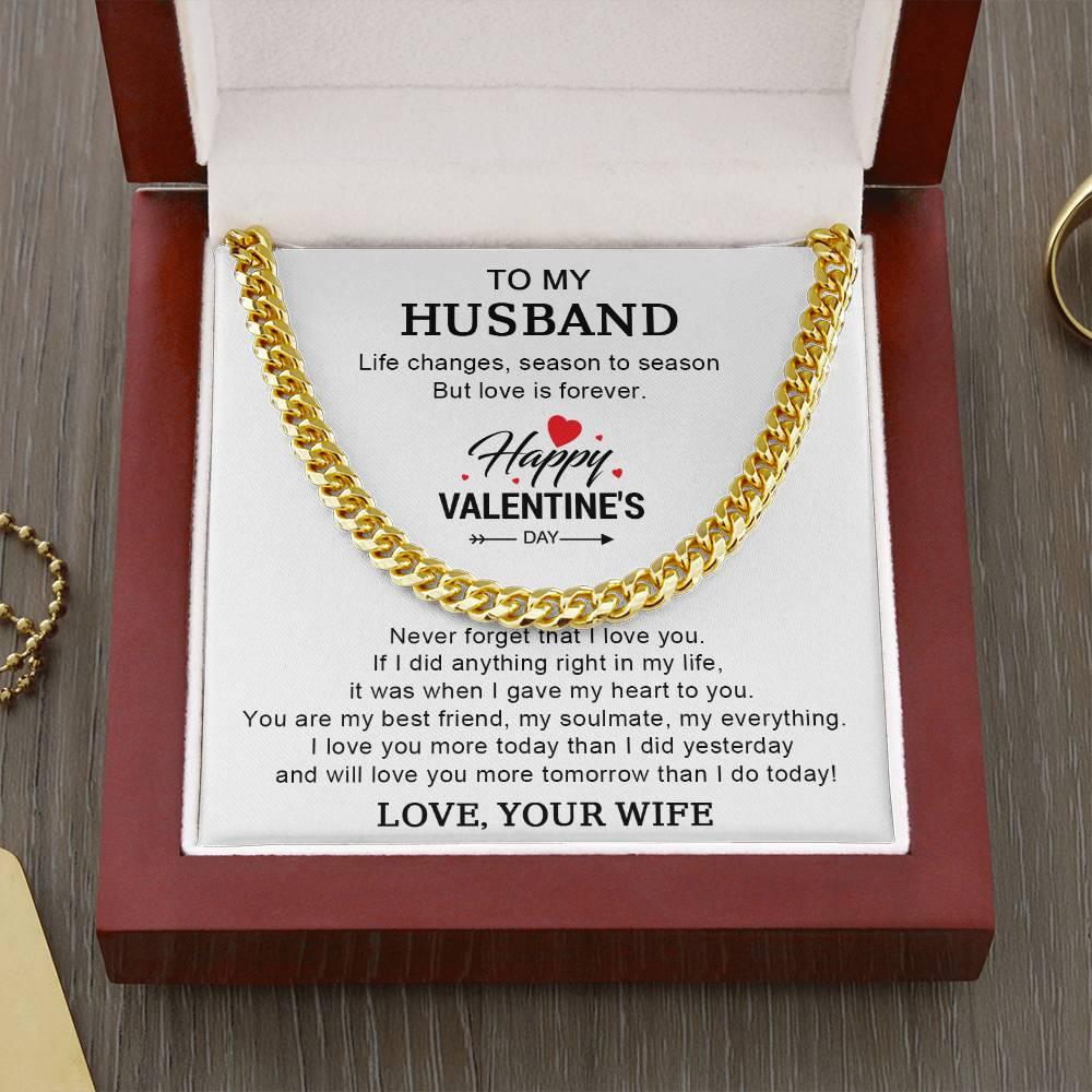 Husband Valentine Gift You are my Best Friend, My Soulmate, My Everything Cuban Chain Link Necklace - Mallard Moon Gift Shop