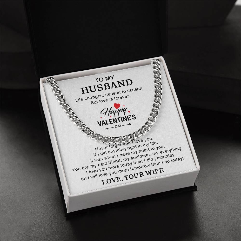 Husband Valentine Gift You are my Best Friend, My Soulmate, My Everything Cuban Chain Link Necklace - Mallard Moon Gift Shop
