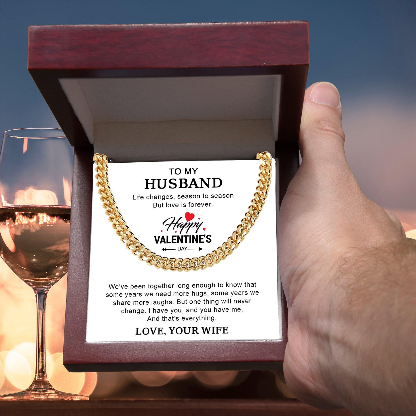 Husband Valentine Gift You are my Best Friend, My Soulmate, My Everything Cuban Chain Link Necklace - Mallard Moon Gift Shop
