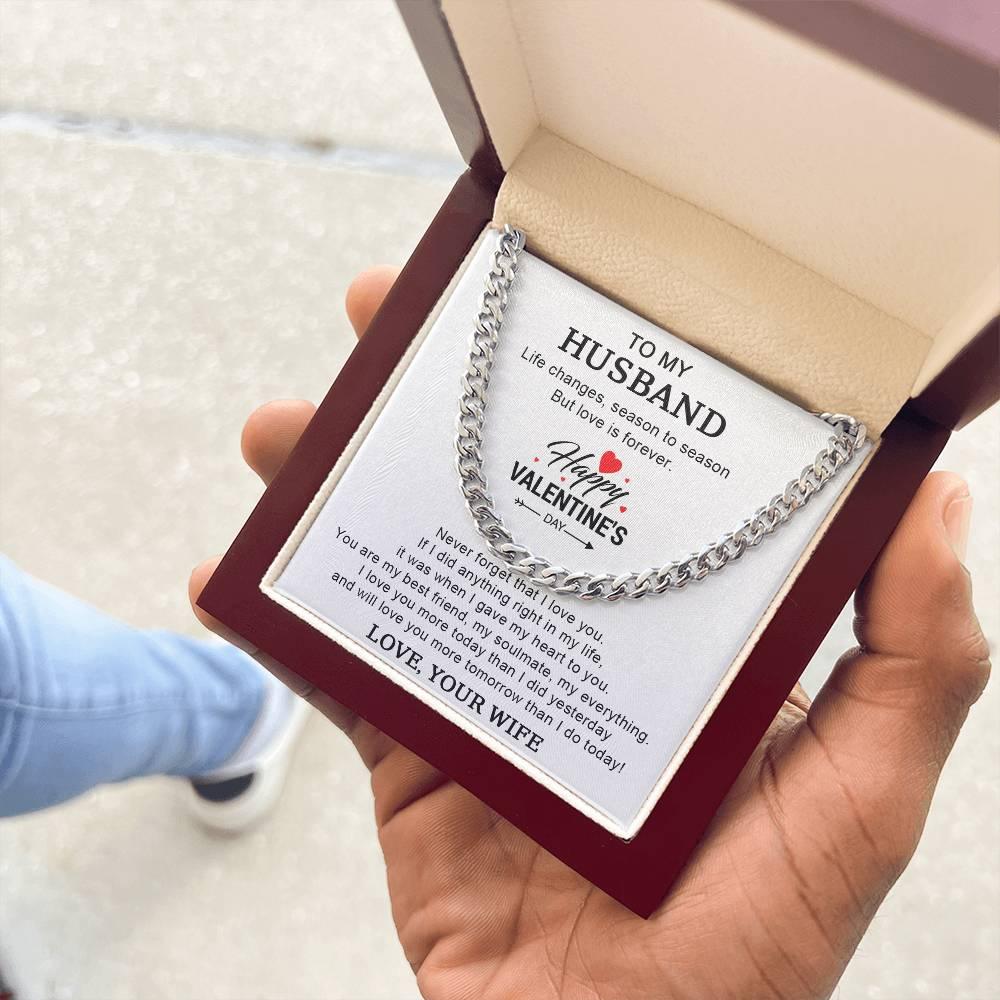 Husband Valentine Gift You are my Best Friend, My Soulmate, My Everything Cuban Chain Link Necklace - Mallard Moon Gift Shop