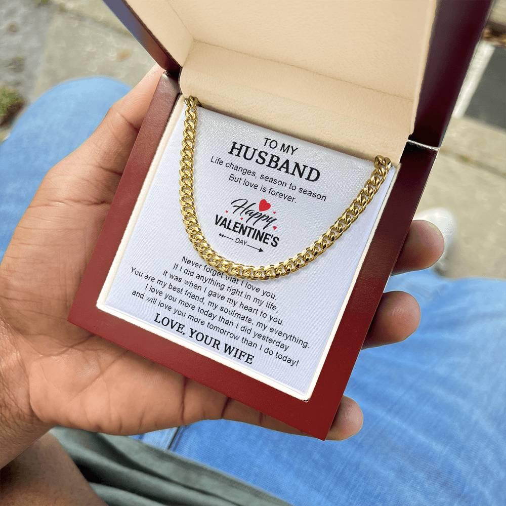 Husband Valentine Gift You are my Best Friend, My Soulmate, My Everything Cuban Chain Link Necklace - Mallard Moon Gift Shop