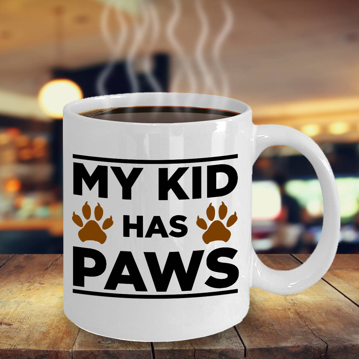 Dog Lover Gift My Kid Has Paws White Ceramic Coffee Mug - Mallard Moon Gift Shop
