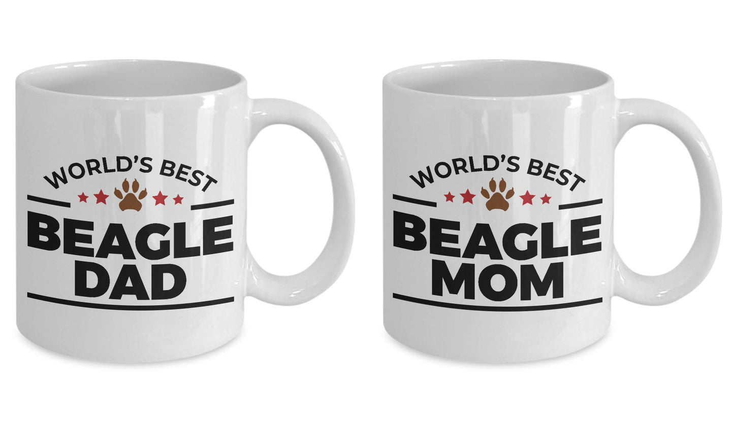 Beagle Coffee Mug Dad and Mom - His and Hers - Set of 2 - Mallard Moon Gift Shop
