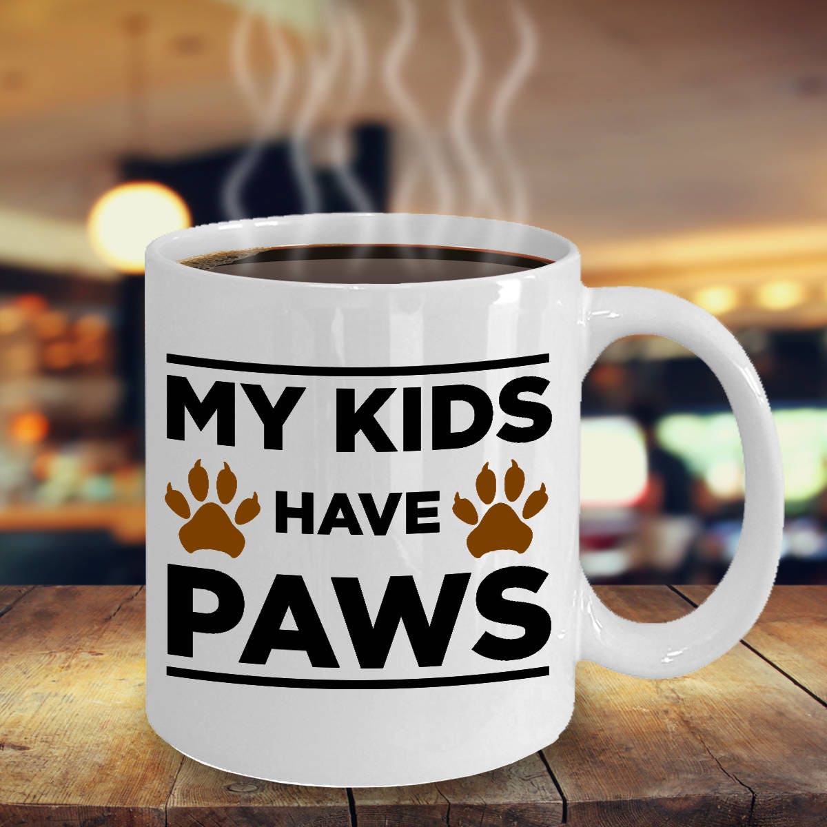 Dog Lover Gift My Kids Have Paws White Ceramic Mug - Mallard Moon Gift Shop