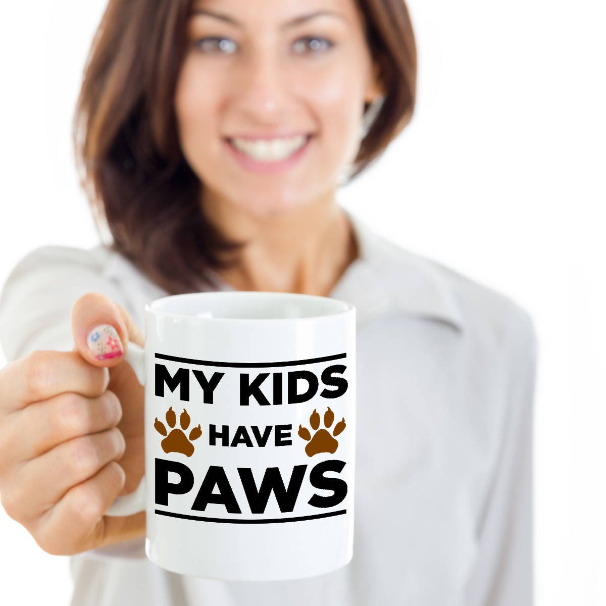 Dog Lover Gift My Kids Have Paws White Ceramic Mug - Mallard Moon Gift Shop