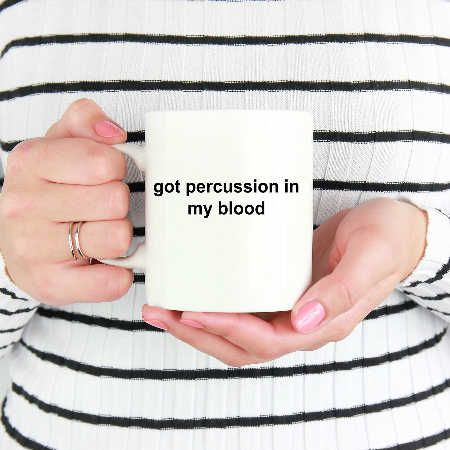Drummer Ceramic Coffee Mug Gift - Got Percussion In My Blood - Mallard Moon Gift Shop