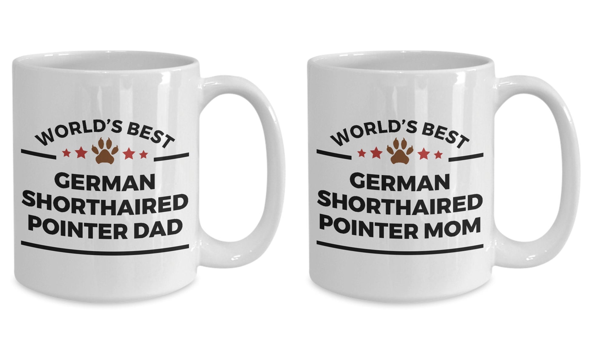 German Shorthaired Pointer Dog Dad and Mom Mug - Set of 2 - His and Hers - Mallard Moon Gift Shop