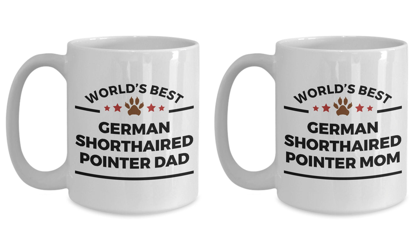 German Shorthaired Pointer Dog Dad and Mom Mug - Set of 2 - His and Hers - Mallard Moon Gift Shop