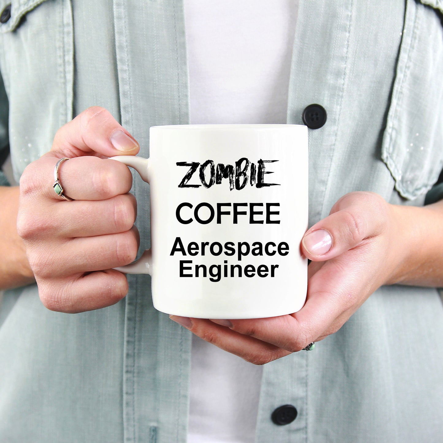 Funny Aerospace Engineer Zombie Ceramic Coffee Mug - Mallard Moon Gift Shop