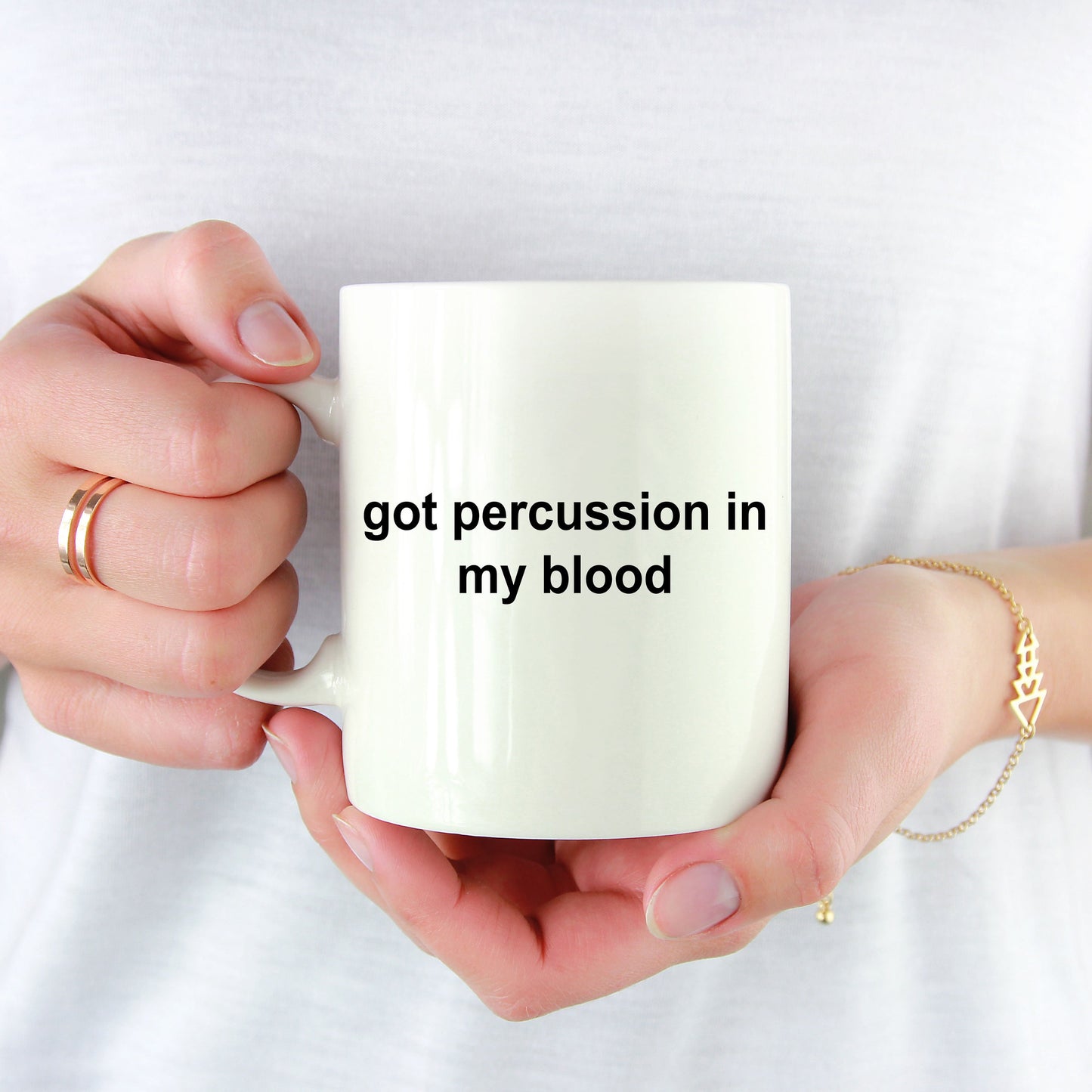 Drummer Ceramic Coffee Mug Gift - Got Percussion In My Blood - Mallard Moon Gift Shop