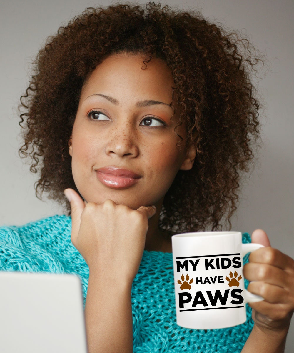 Dog Lover Gift My Kids Have Paws White Ceramic Mug - Mallard Moon Gift Shop