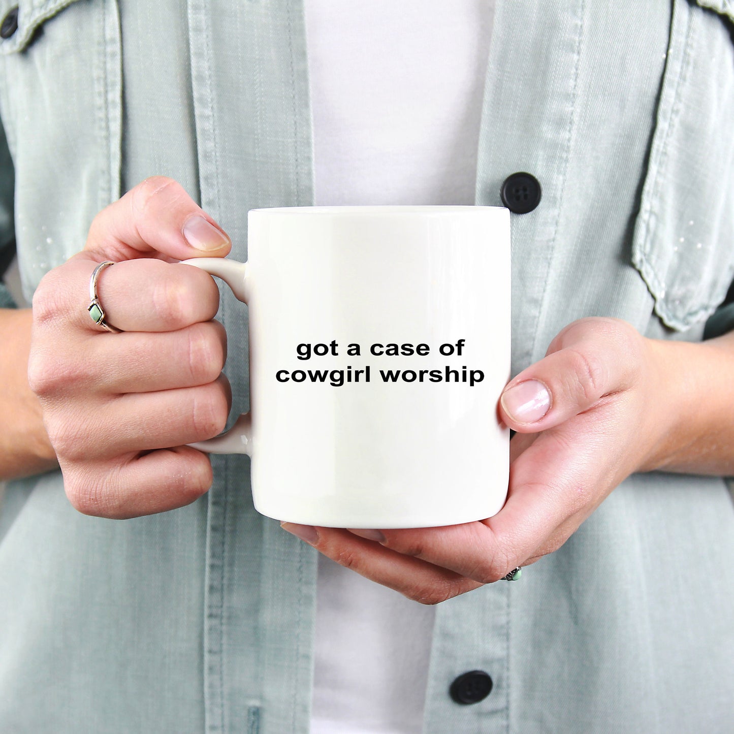 Cowgirl Coffee Mug - Got a Case of Cowgirl Worship - Mallard Moon Gift Shop