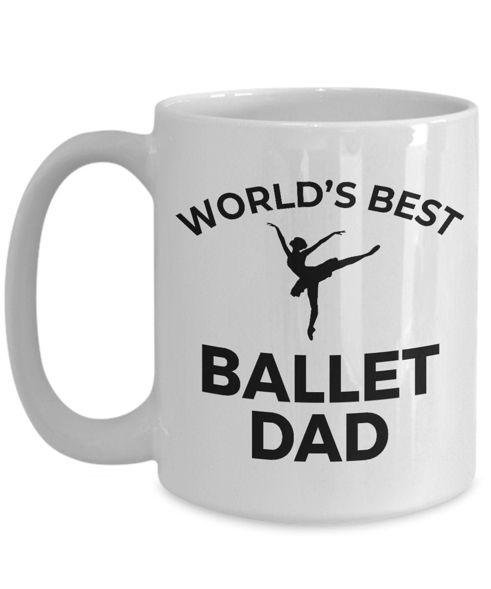 Ballet Dad Custom Ceramic Coffee Mug White Two-toned Black Navy Red & Travel Tumbler - Mallard Moon Gift Shop