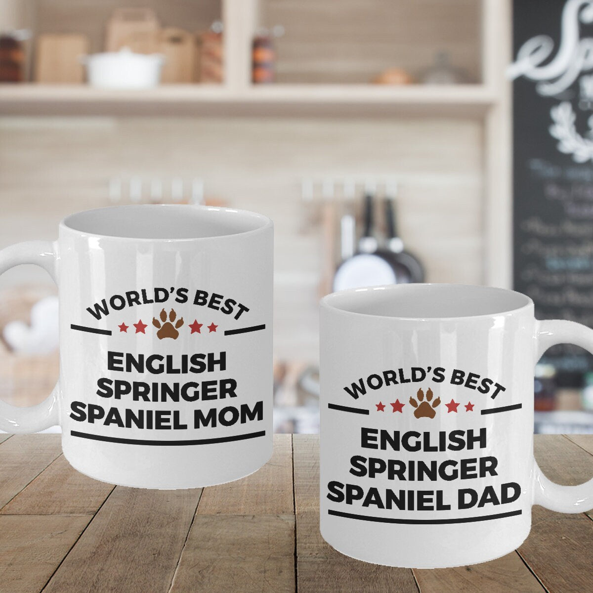 English Springer Spaniel Dog Dad and Mom Coffee Mug Set of 2 - Mallard Moon Gift Shop