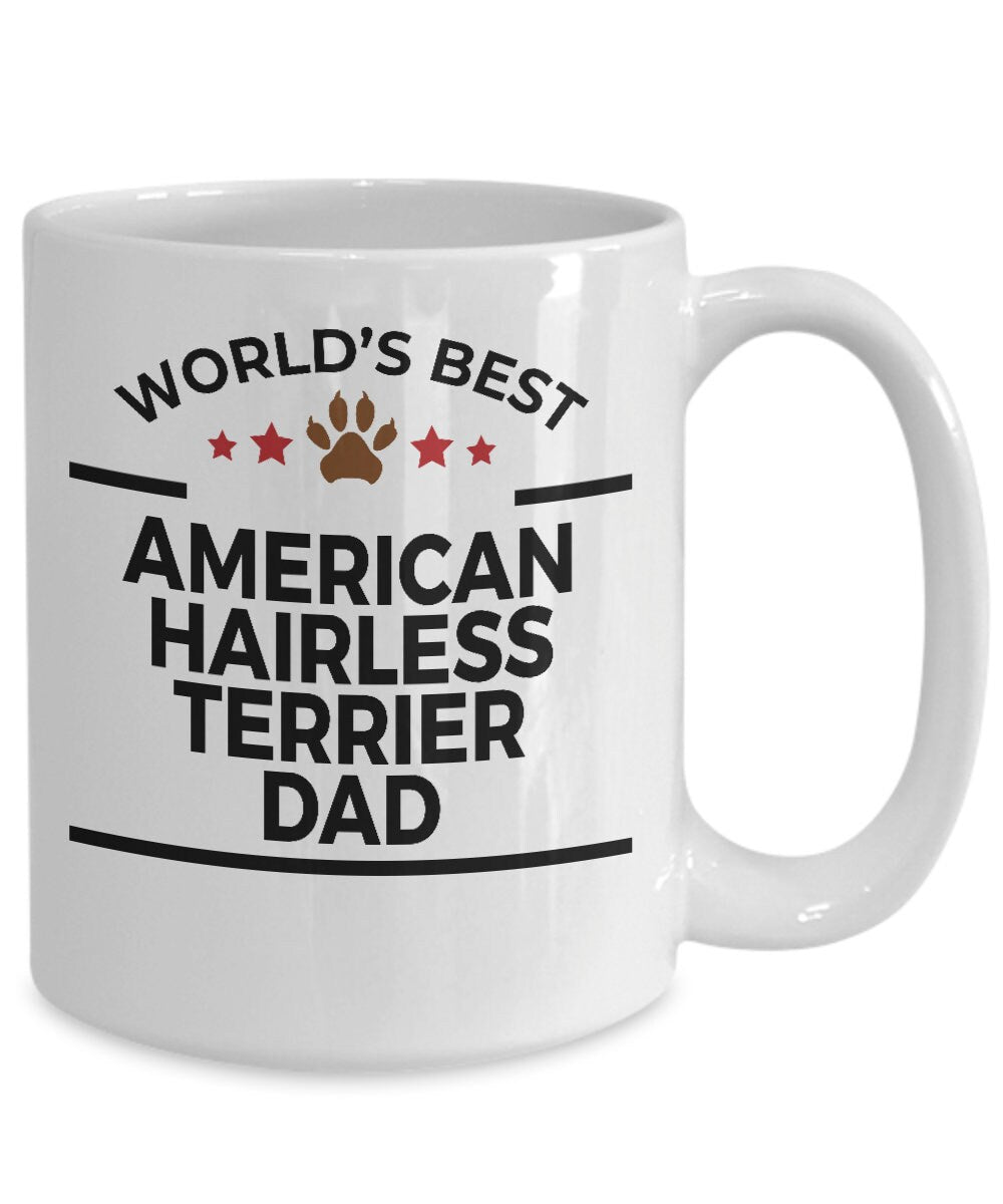 American Hairless Terrier Dog Dad Mug - Mallard Moon Gift Shop