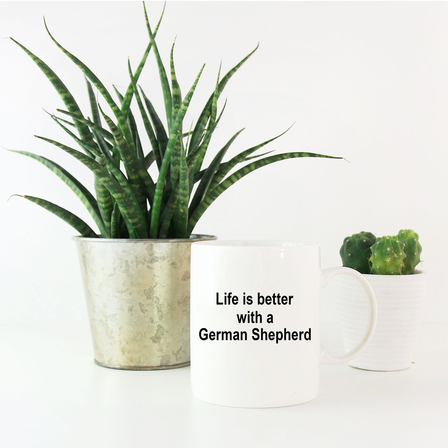 German Shepherd Dog Lover Gift Life is Better White Ceramic Coffee Mug - Mallard Moon Gift Shop