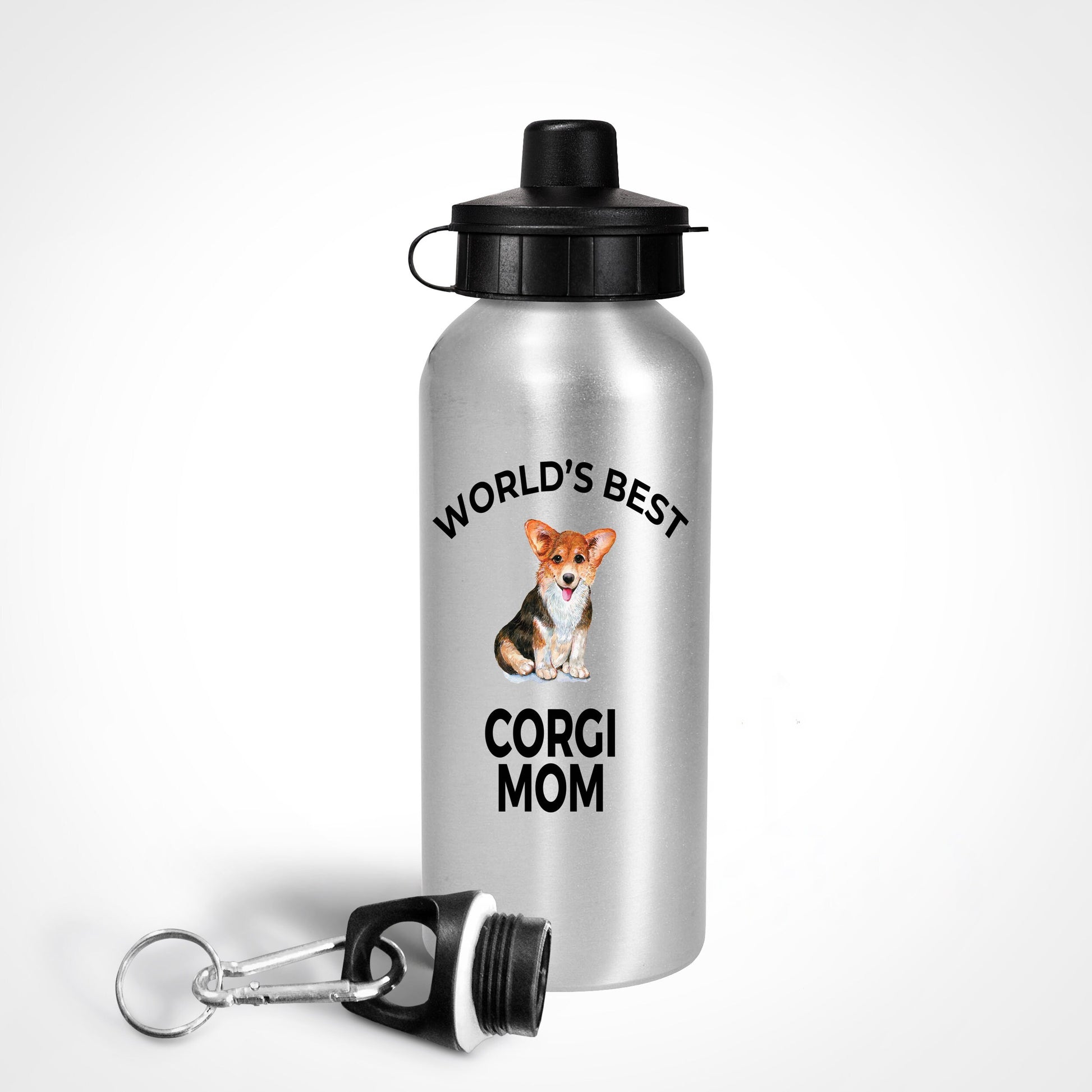 Corgi Dog Lover Gift Word's Best Mom Birthday Mother's Day Present Aluminum BPA-free Water Bottle - Mallard Moon Gift Shop