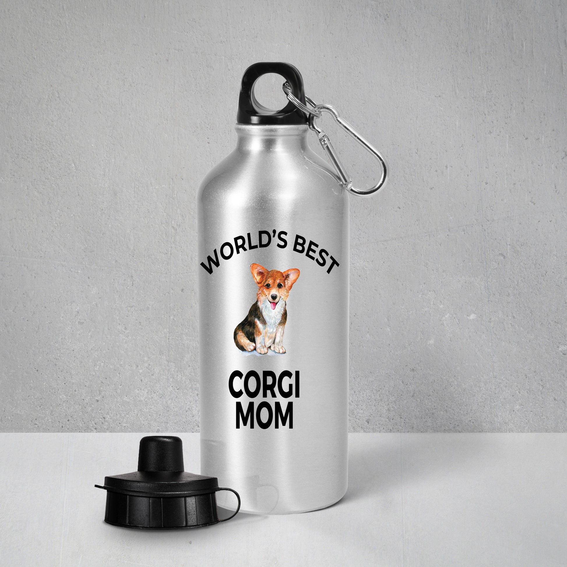 Corgi Dog Lover Gift Word's Best Mom Birthday Mother's Day Present Aluminum BPA-free Water Bottle - Mallard Moon Gift Shop