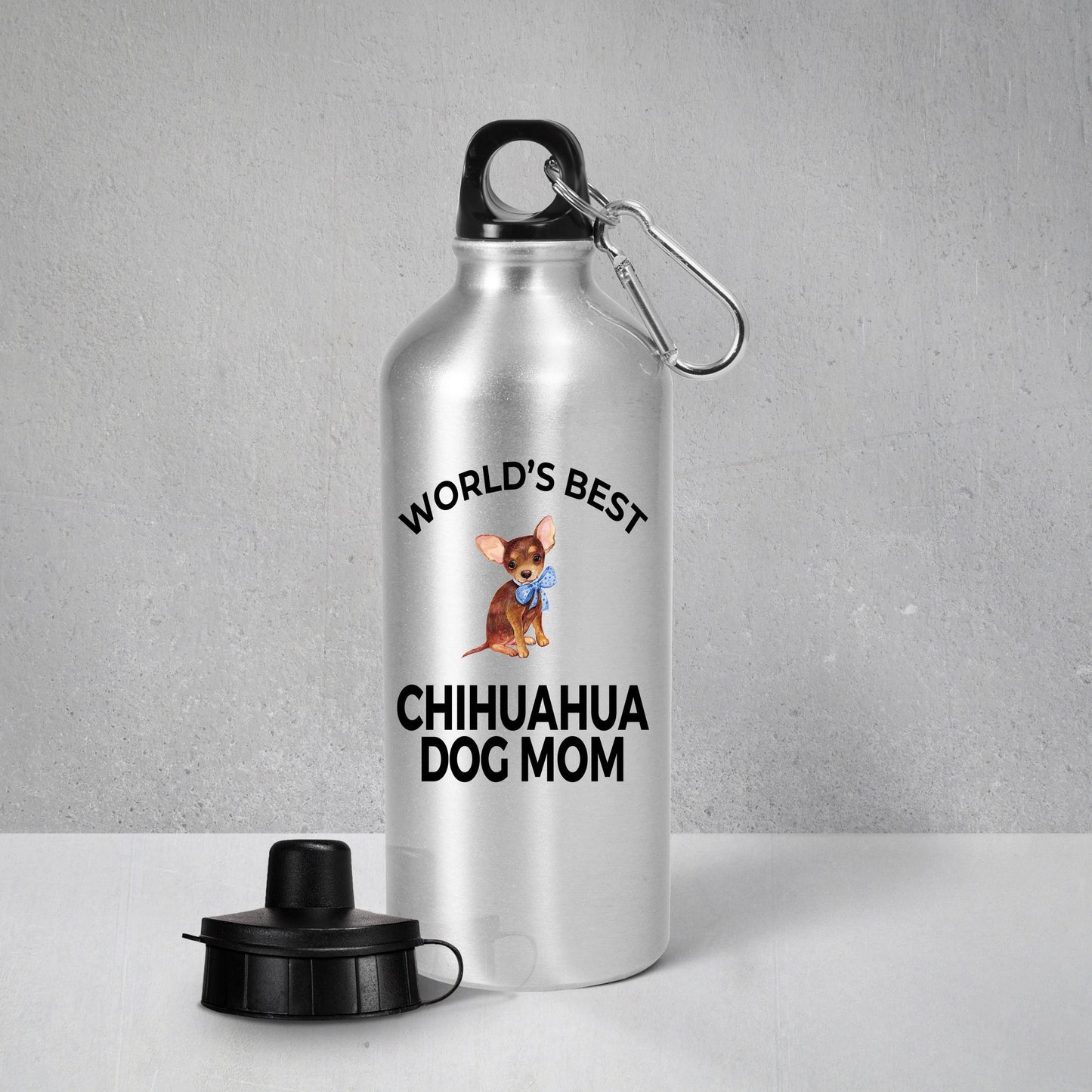 Chihuahua Dog Lover Gift Word's Best Mom Birthday Mother's Day Present Aluminum BPA-free Water Bottle - Mallard Moon Gift Shop