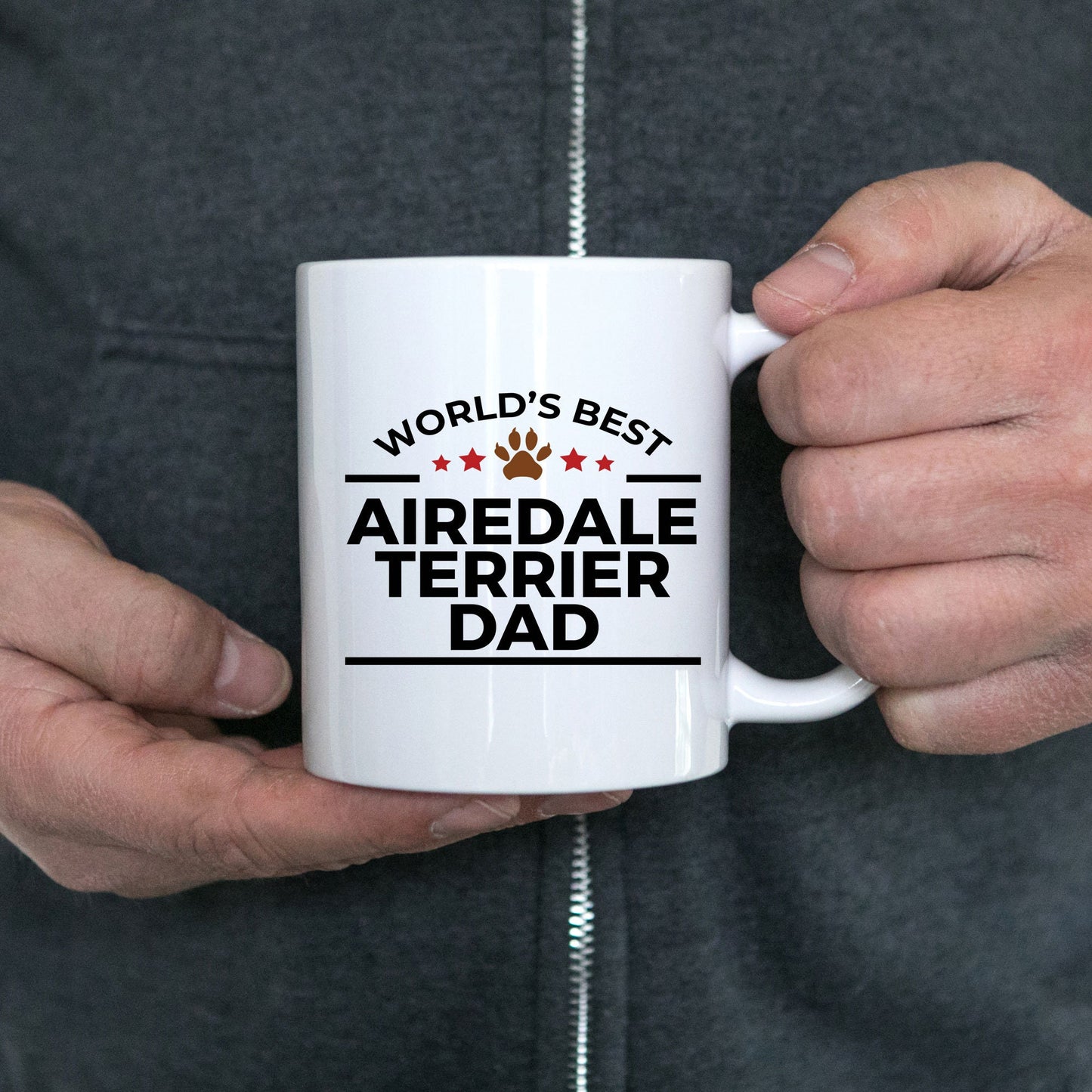 Airedale Terrier Dog Dad Custom Ceramic Coffee Mug - Mallard Moon Gift Shop