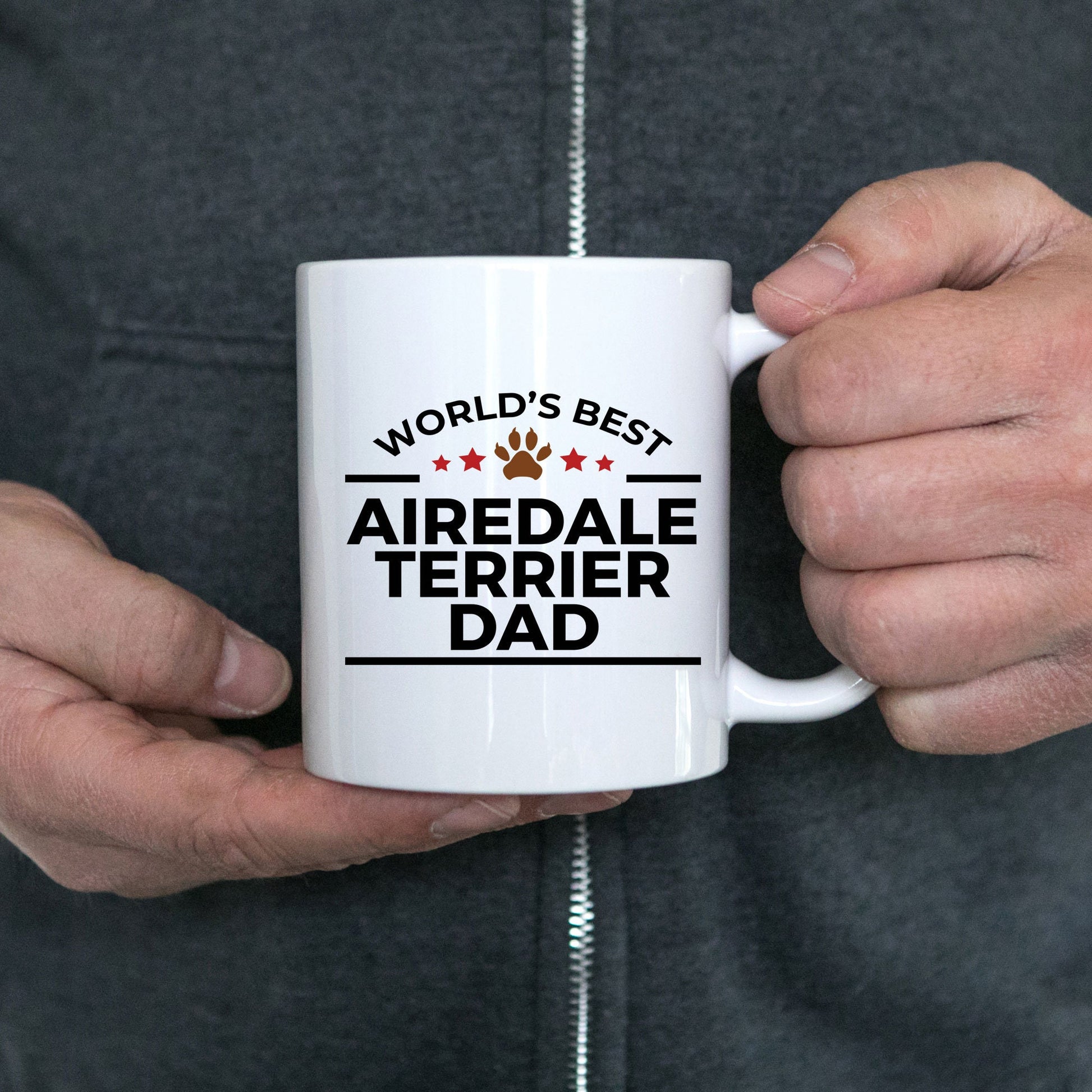 Airedale Terrier Dog Dad Custom Ceramic Coffee Mug - Mallard Moon Gift Shop