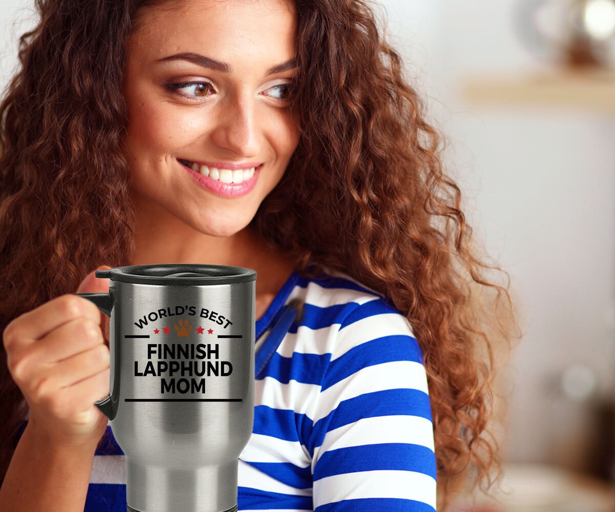 Finnish Lapphund Dog Mom Travel Tumbler Mug
