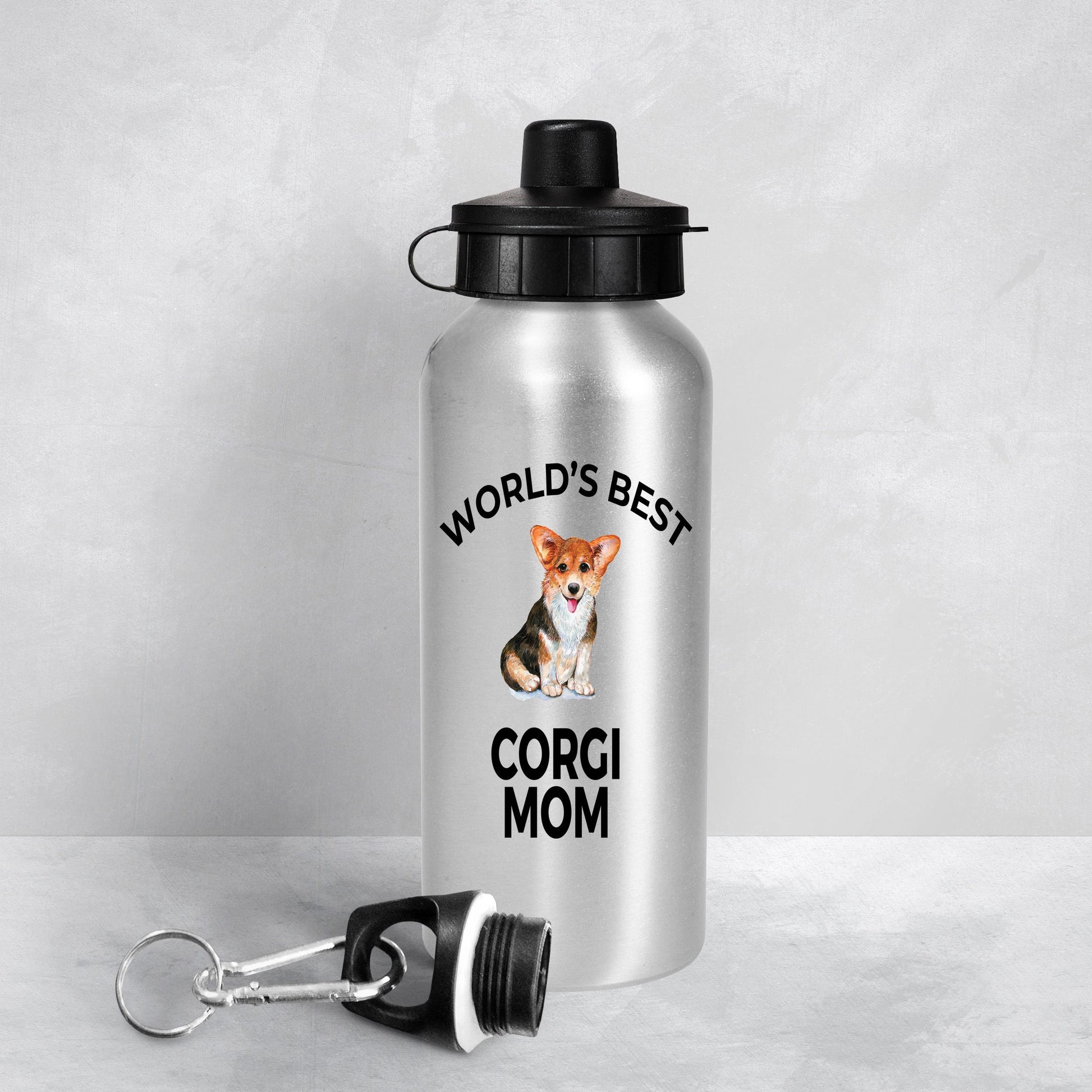 Corgi Dog Lover Gift Word's Best Mom Birthday Mother's Day Present Aluminum BPA-free Water Bottle - Mallard Moon Gift Shop