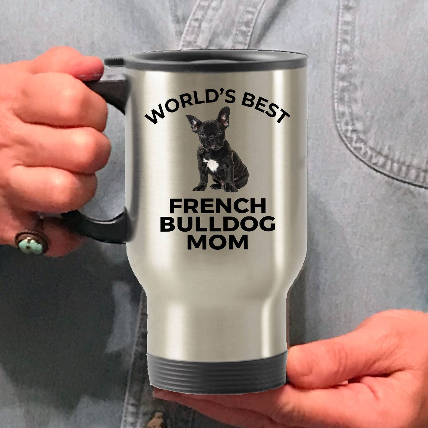 French Bulldog Mom Travel Tumbler Mug