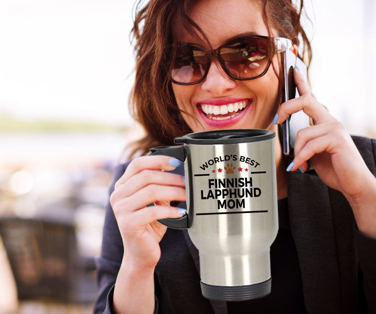 Finnish Lapphund Dog Mom Travel Tumbler Mug