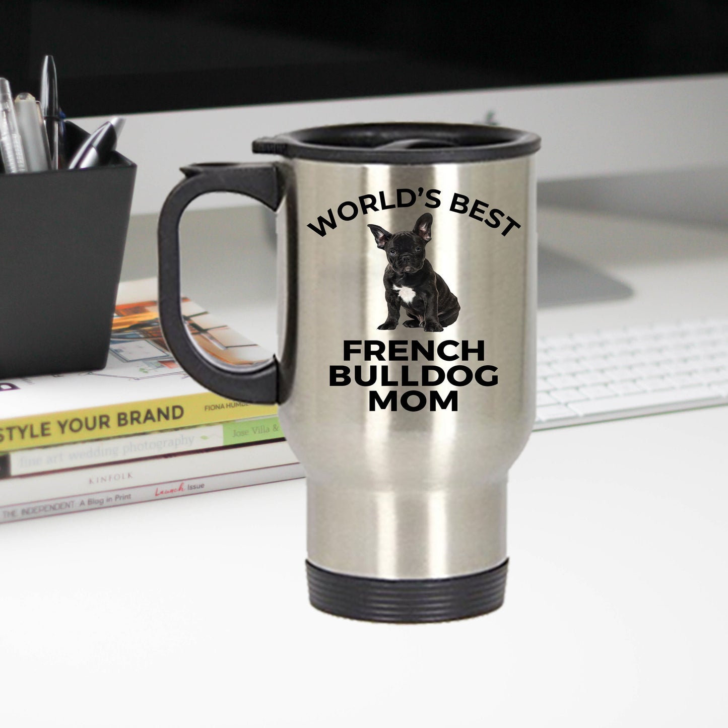 French Bulldog Mom Travel Tumbler Mug