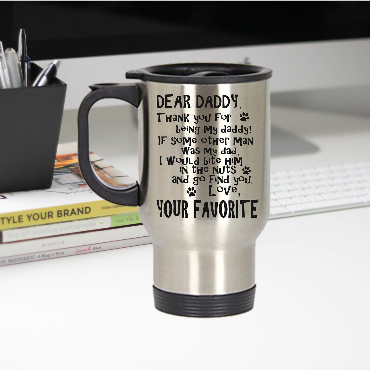 Funny Dog Dad Travel Tumbler Mug - Mallard Moon Gift Shop