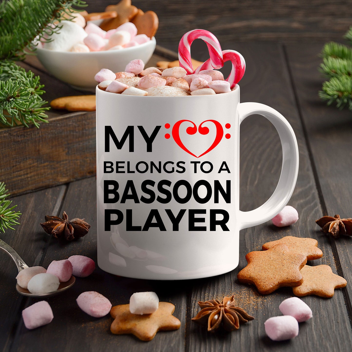 Bassoon Player Mug - My Heart Belongs To A Bassoon Player - Mallard Moon Gift Shop