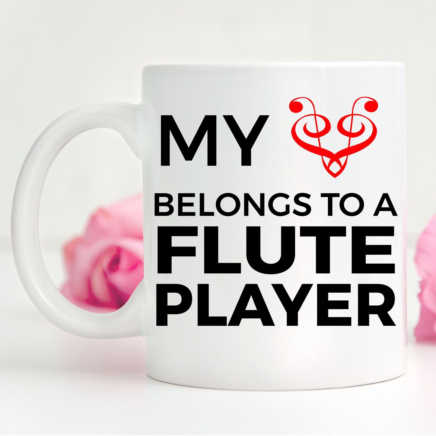 Flute Player Mug - My Heart Belongs To A Flute Player - Mallard Moon Gift Shop