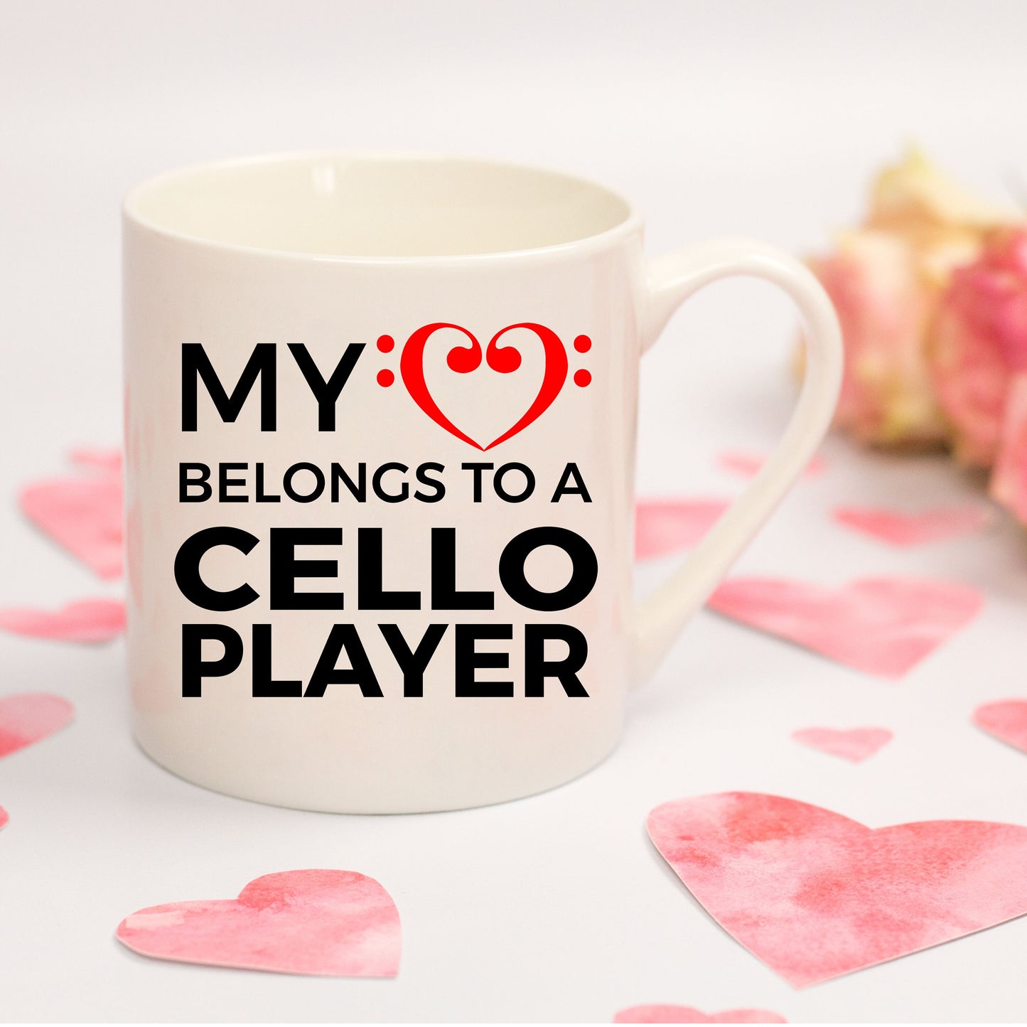 Cello Player Mug - My Heart Belongs To A Cello Player - Mallard Moon Gift Shop