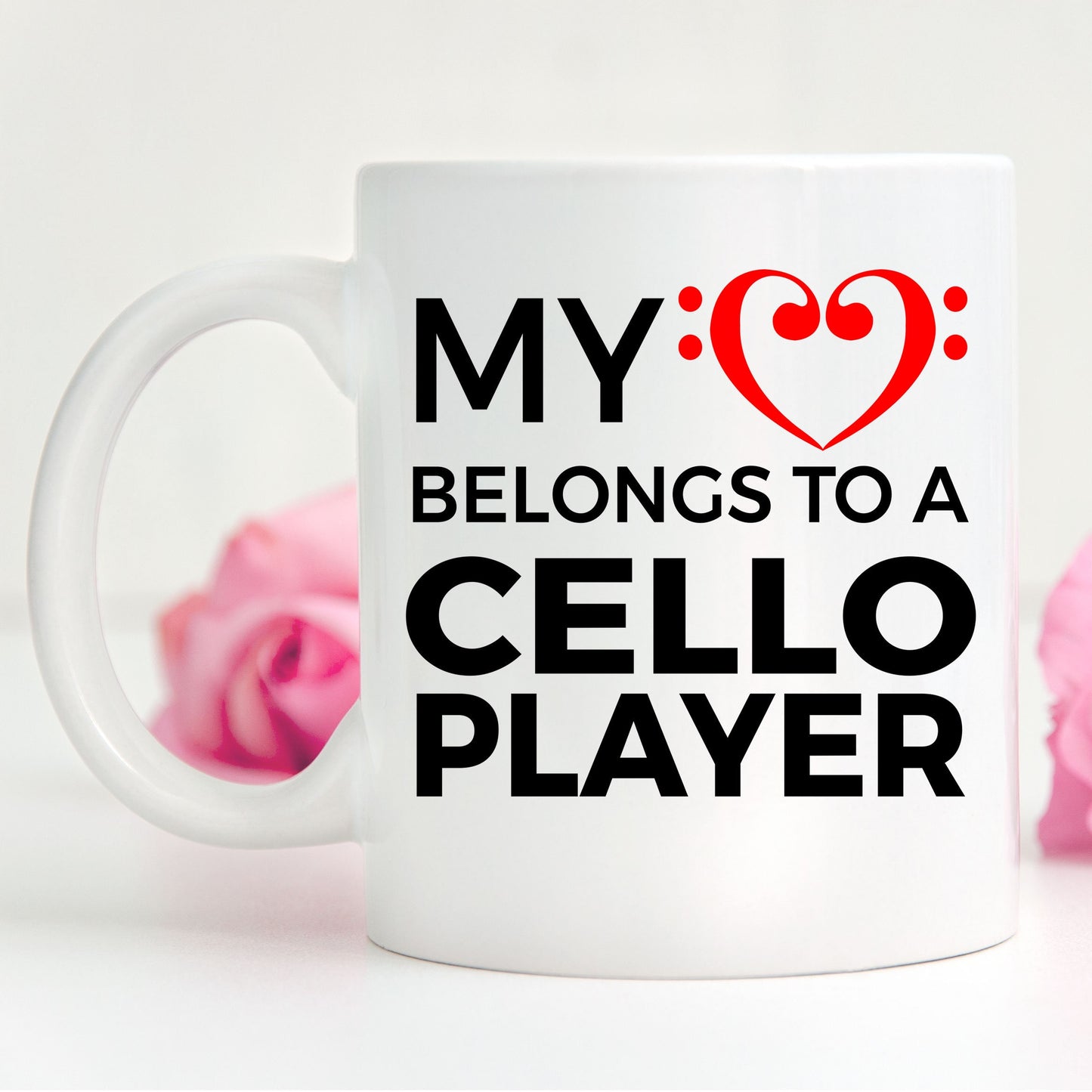 Cello Player Mug - My Heart Belongs To A Cello Player - Mallard Moon Gift Shop