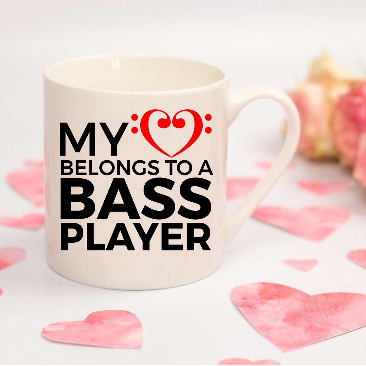 Bass Player Mug - My Heart Belongs To A Bass Player - Mallard Moon Gift Shop