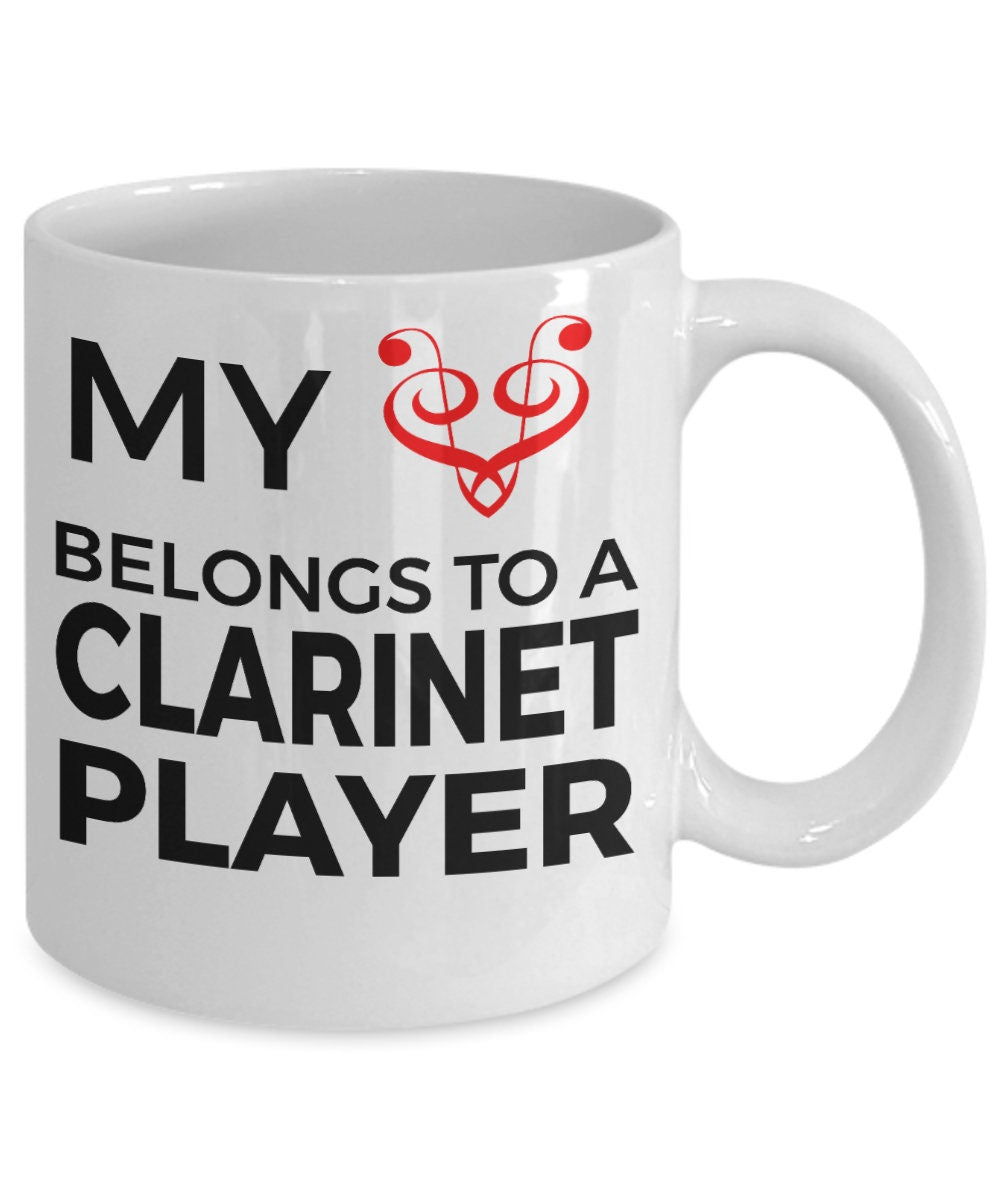 Clarinet Player Mug - My Heart Belongs To A Clarinet Player - Mallard Moon Gift Shop